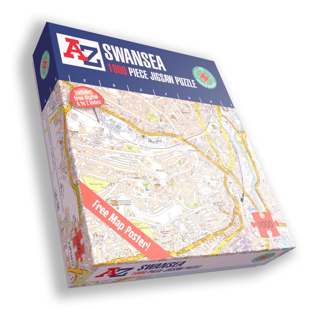 A-Z Map of  Swansea 1000 Piece Jigsaw