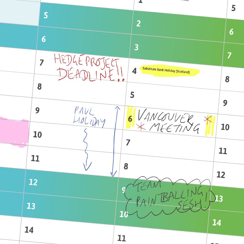 Tax Planner - 2026/27 Fiscal Wall Planner - Green (Giant 119x93cm)