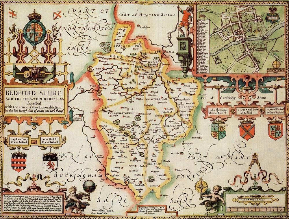 Bedfordshire Historical Map 1000 Piece Jigsaw Puzzle (1610) - All Jigsaw Puzzles