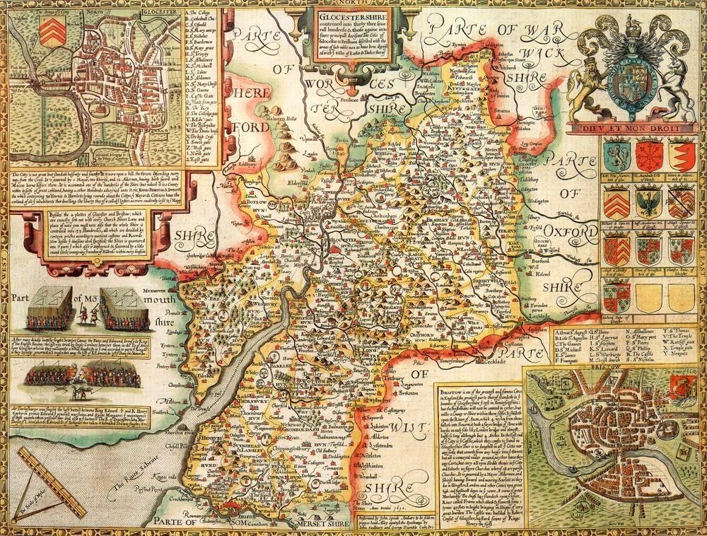 Gloucestershire Historical Map 1000 Piece Jigsaw Puzzle (1610) - All Jigsaw Puzzles