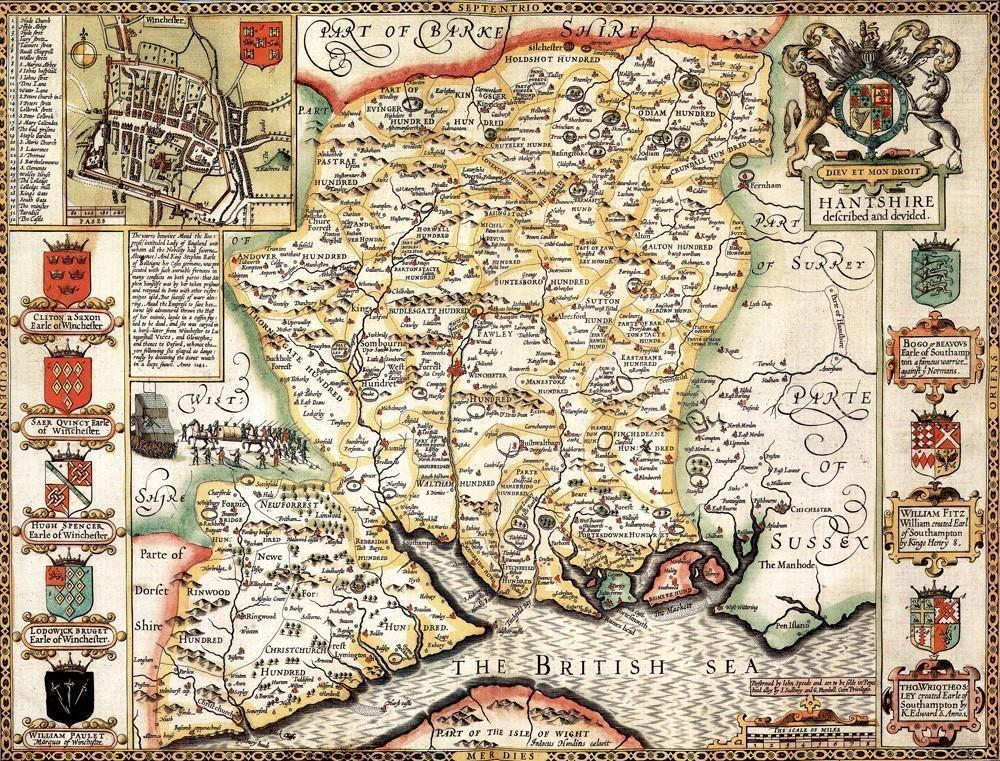 Hampshire Historical Map 1000 Piece Jigsaw Puzzle (1610) - All Jigsaw Puzzles