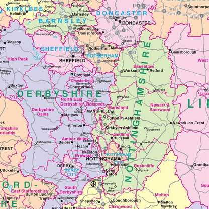 NEW BRITISH ISLES COUNTIES MAP - COUNTY WALL MAP OF UK AND IRELAND