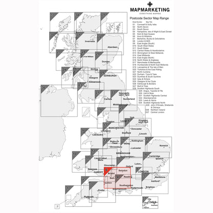 Wall Maps - Avon And Wiltshire (Bristol) Postcode Wall Map - Sector Map 6