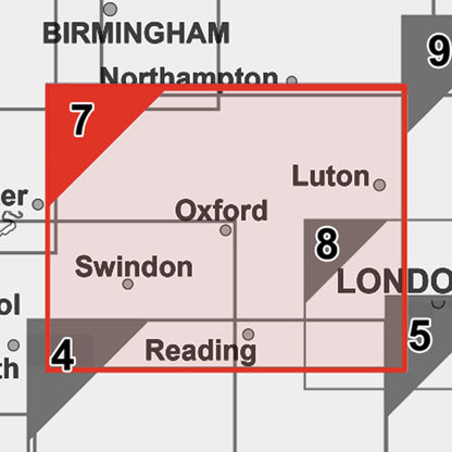 Wall Maps - Berkshire, Buckinghamshire And Oxfordshire Postcode Wall Map Sector Map 7