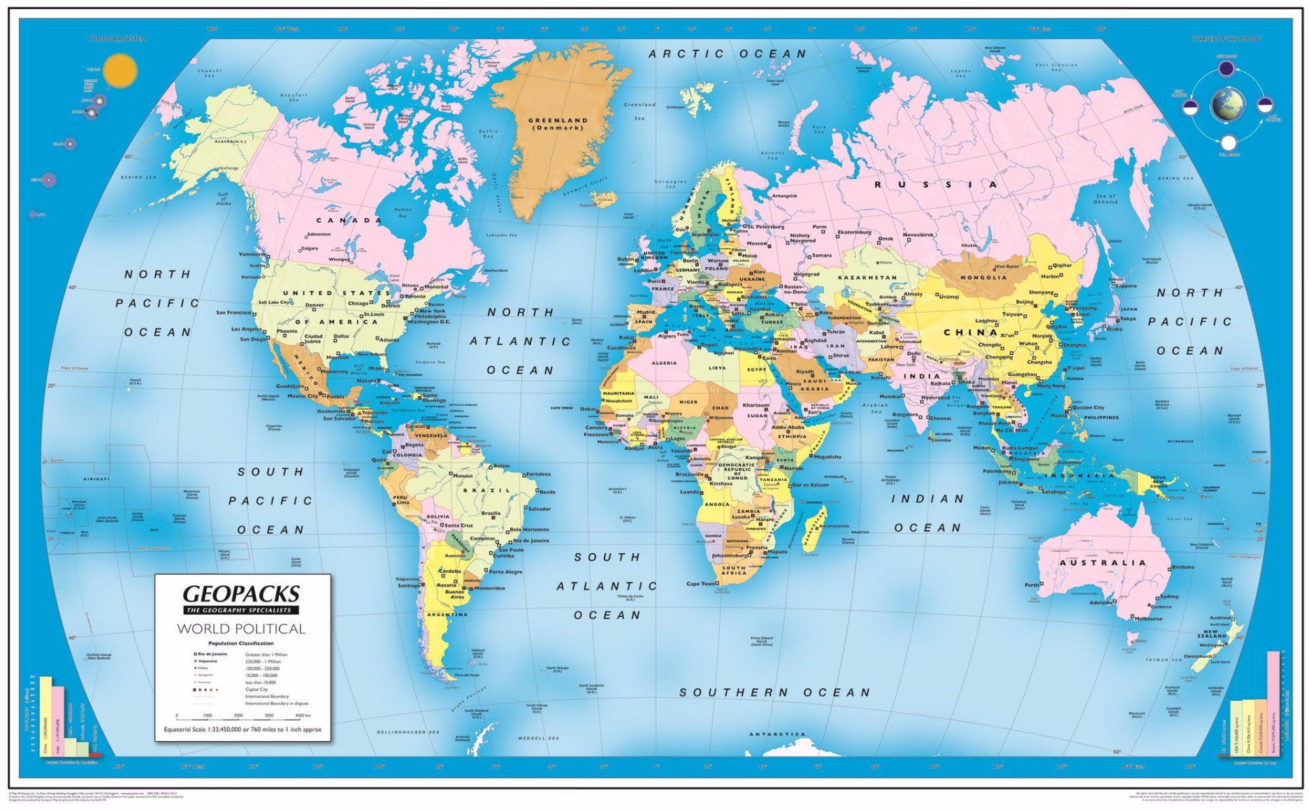 Wall Maps - Childrens Reversible Political/Physical Educational Wall Maps
