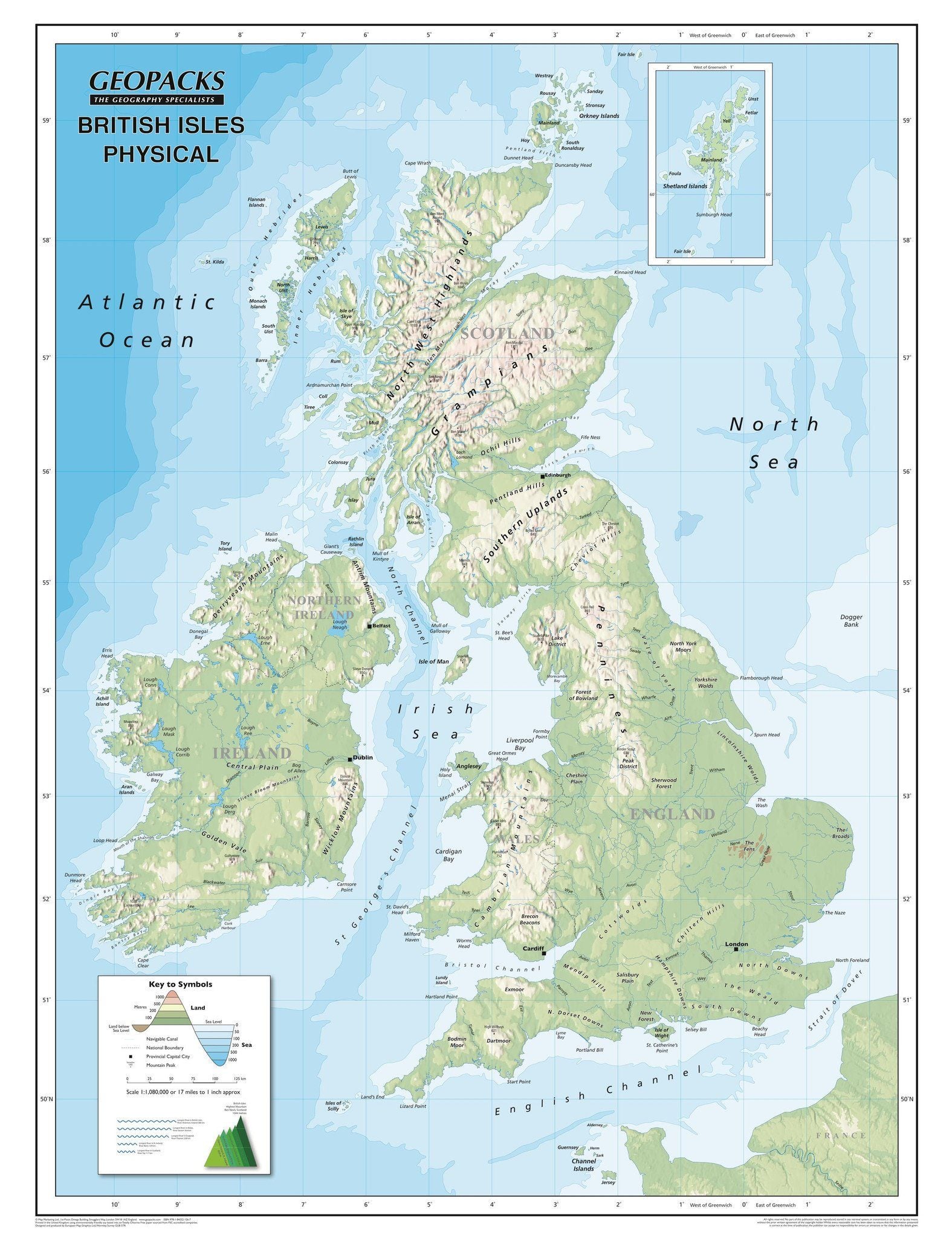 Wall Maps - Childrens Reversible Political/Physical Educational Wall Maps