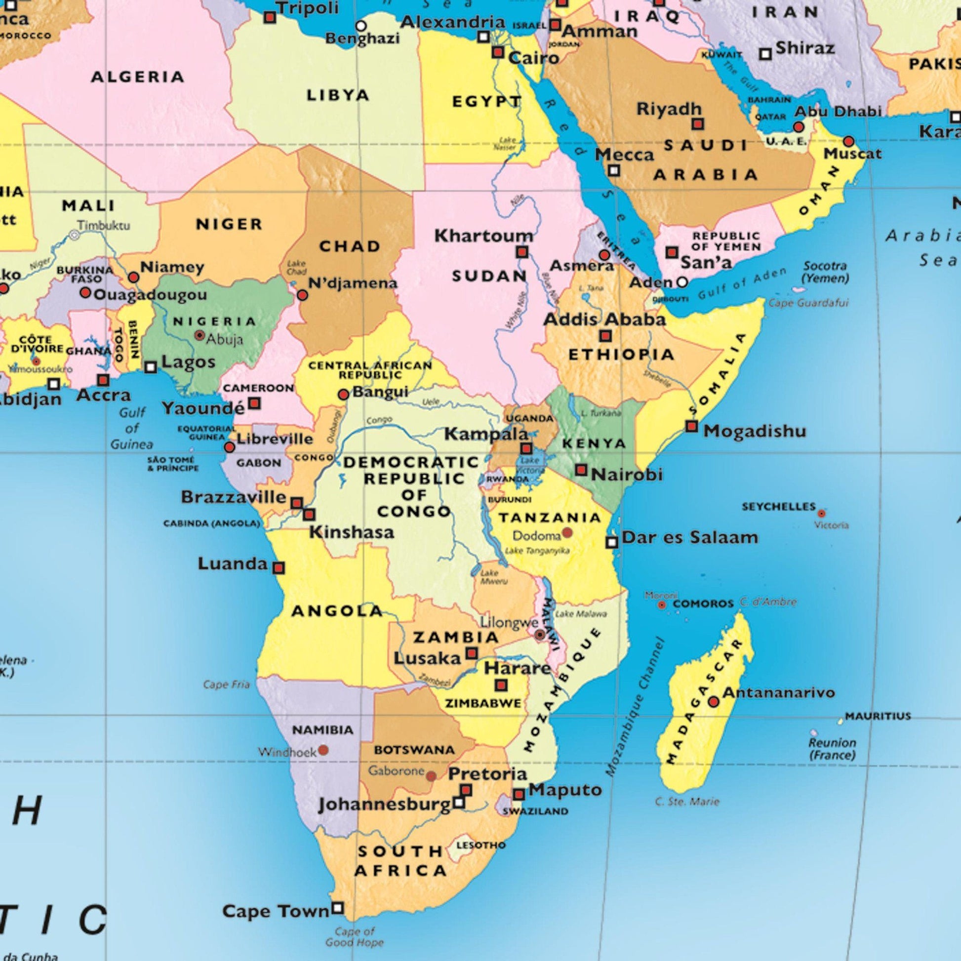 Wall Maps - Childrens Reversible Political/Physical Educational Wall Maps