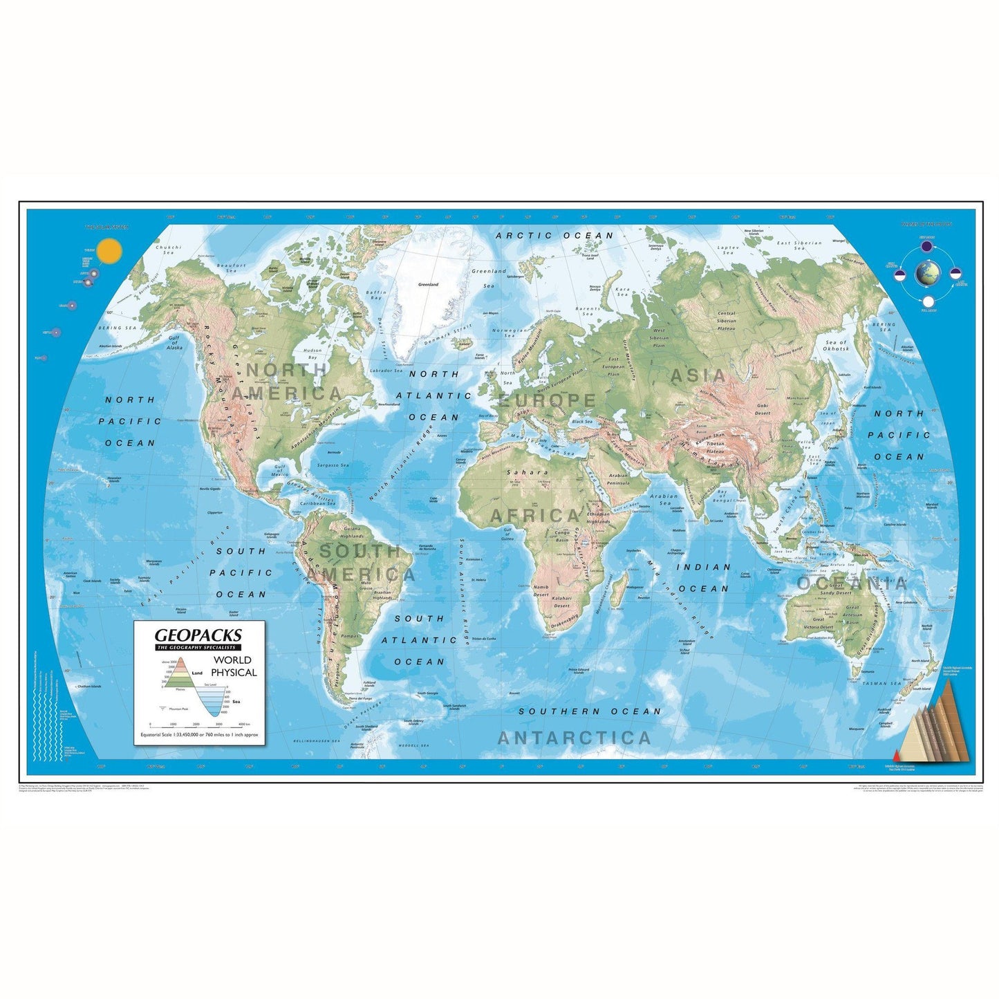 Wall Maps - Childrens Reversible Political/Physical Educational Wall Maps