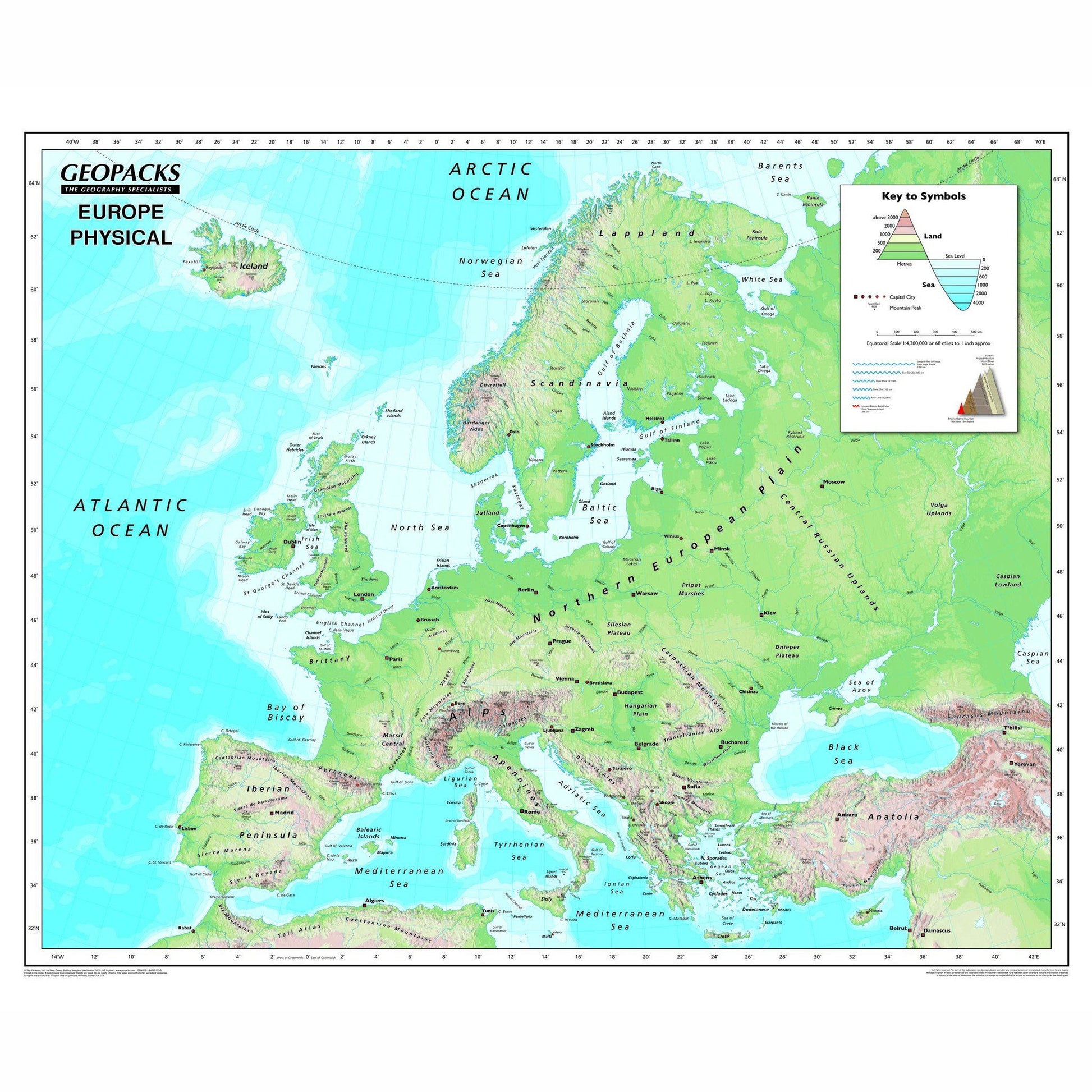 Wall Maps - Childrens Reversible Political/Physical Educational Wall Maps