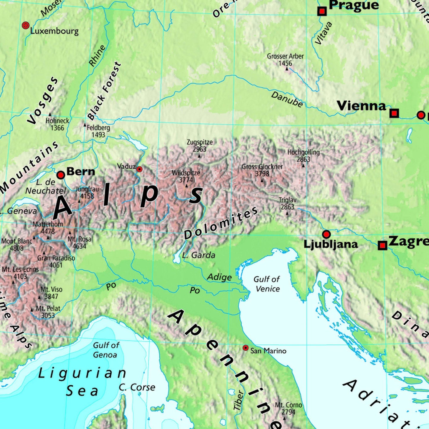 Wall Maps - Childrens Reversible Political/Physical Educational Wall Maps