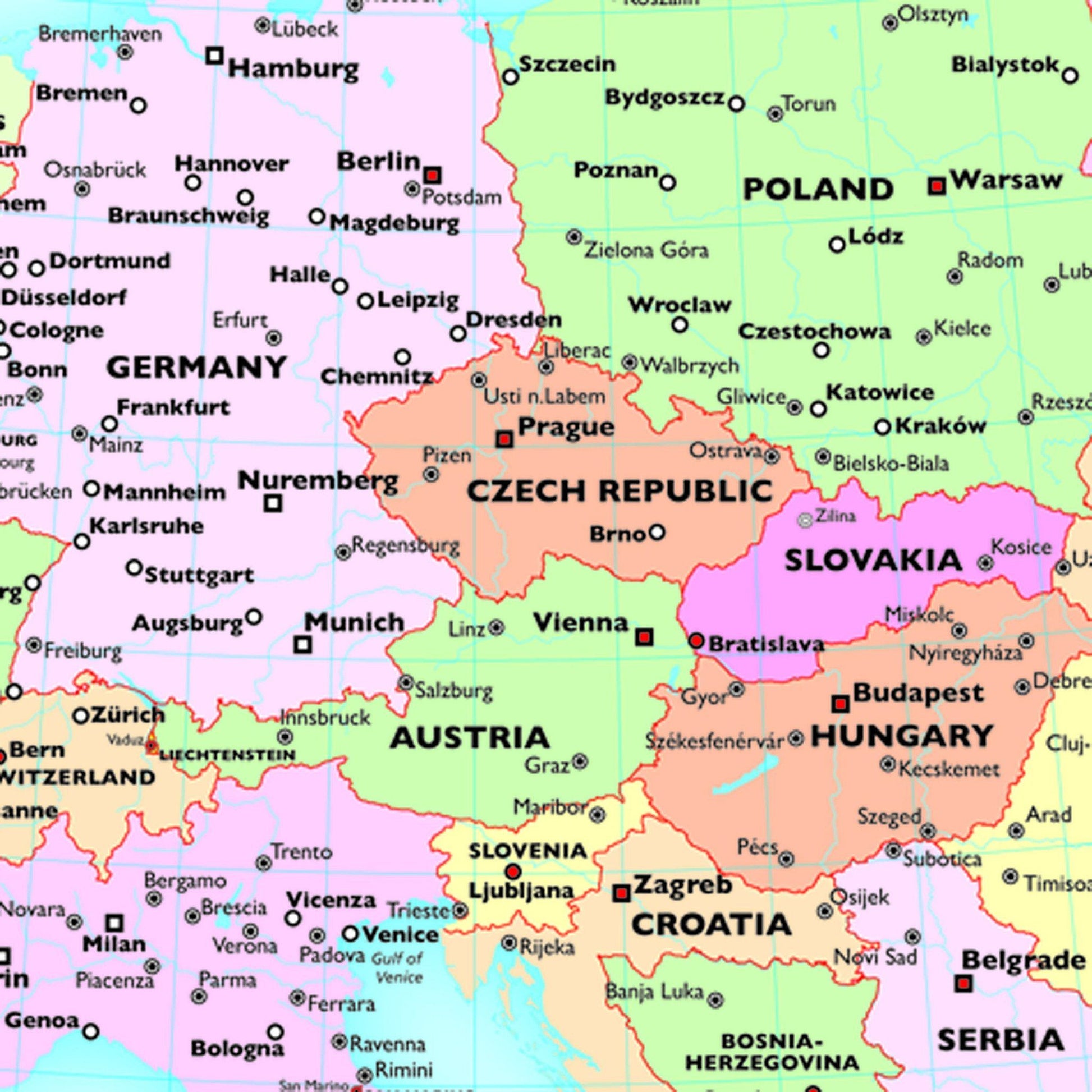 Wall Maps - Childrens Reversible Political/Physical Educational Wall Maps