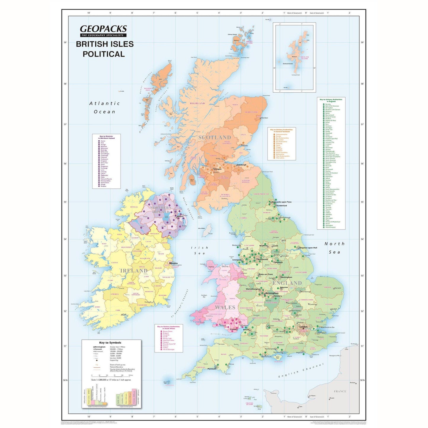 Wall Maps - Childrens Reversible Political/Physical Educational Wall Maps