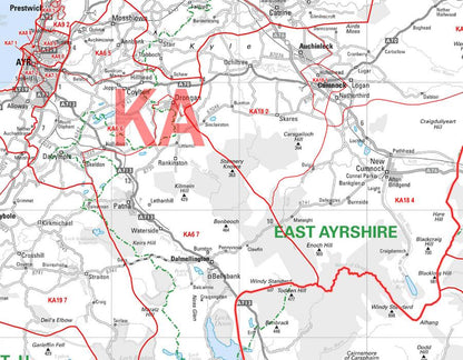 Wall Maps - Dumfries And South Ayrshire Postcode Wall Map - Sector Map 23