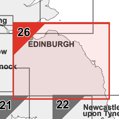 Wall Maps - Edinburgh And Borders Postcode Wall Map - Sector Map 26