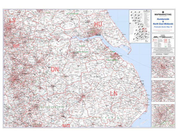 Humberside and N E Midlands (Leeds / Bradford / Sheffield) Postcode Wa ...