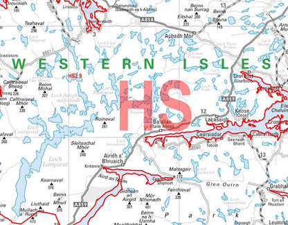 Wall Maps - Lewis And Harris Postcode Wall Map - Sector Map 33