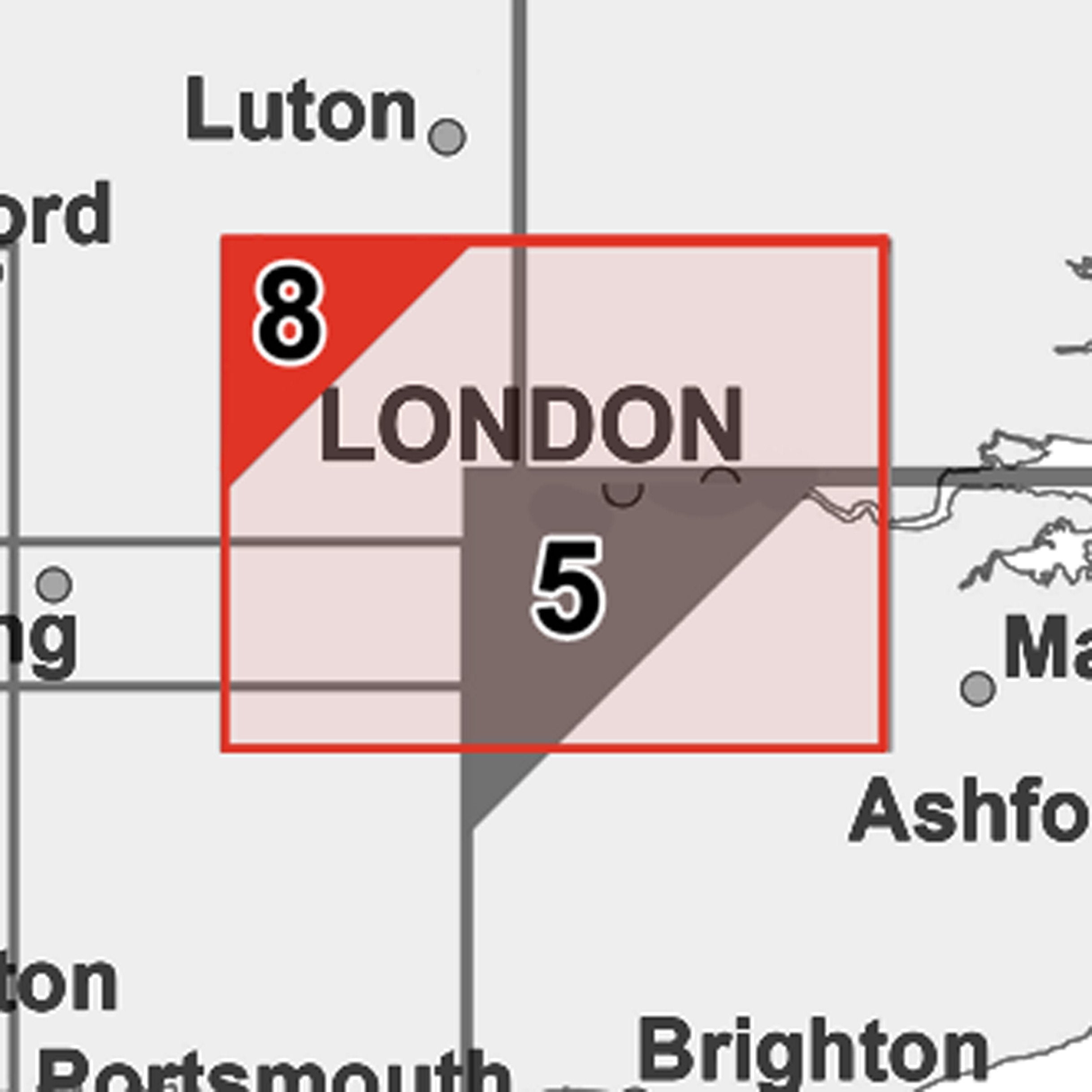 London and the M25 Postcode Wall Map - Sector Map 8 – Geopacks