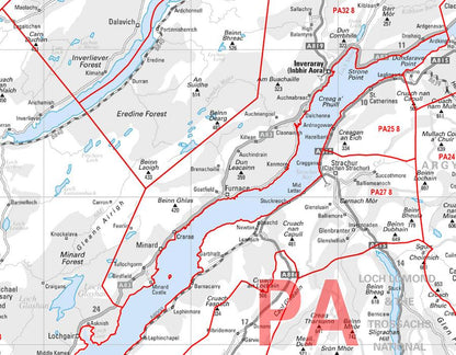 Wall Maps - Mull And Tiree Postcode Wall Map - Sector Map 27