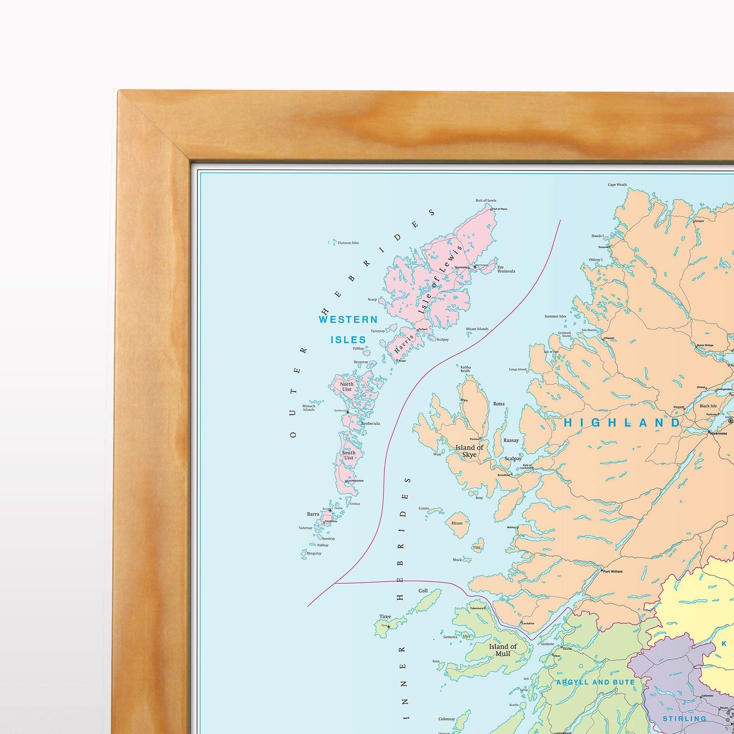 Wall Maps - Mull And Tiree Postcode Wall Map - Sector Map 27