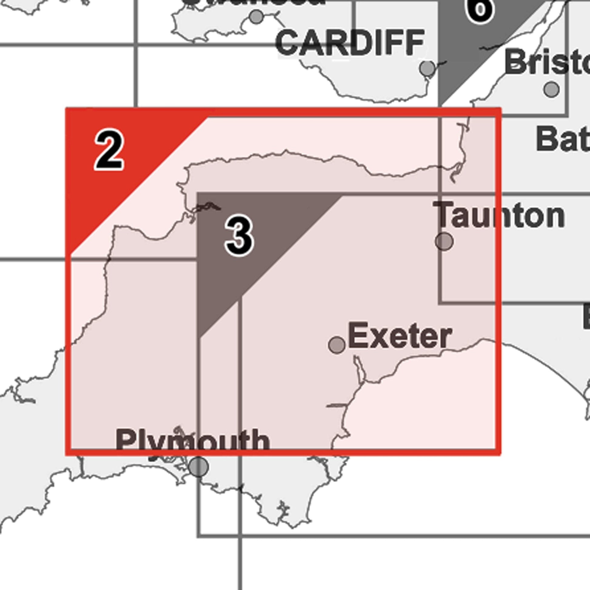 Wall Maps - North Devon Postcode Wall Map - Sector Map 2