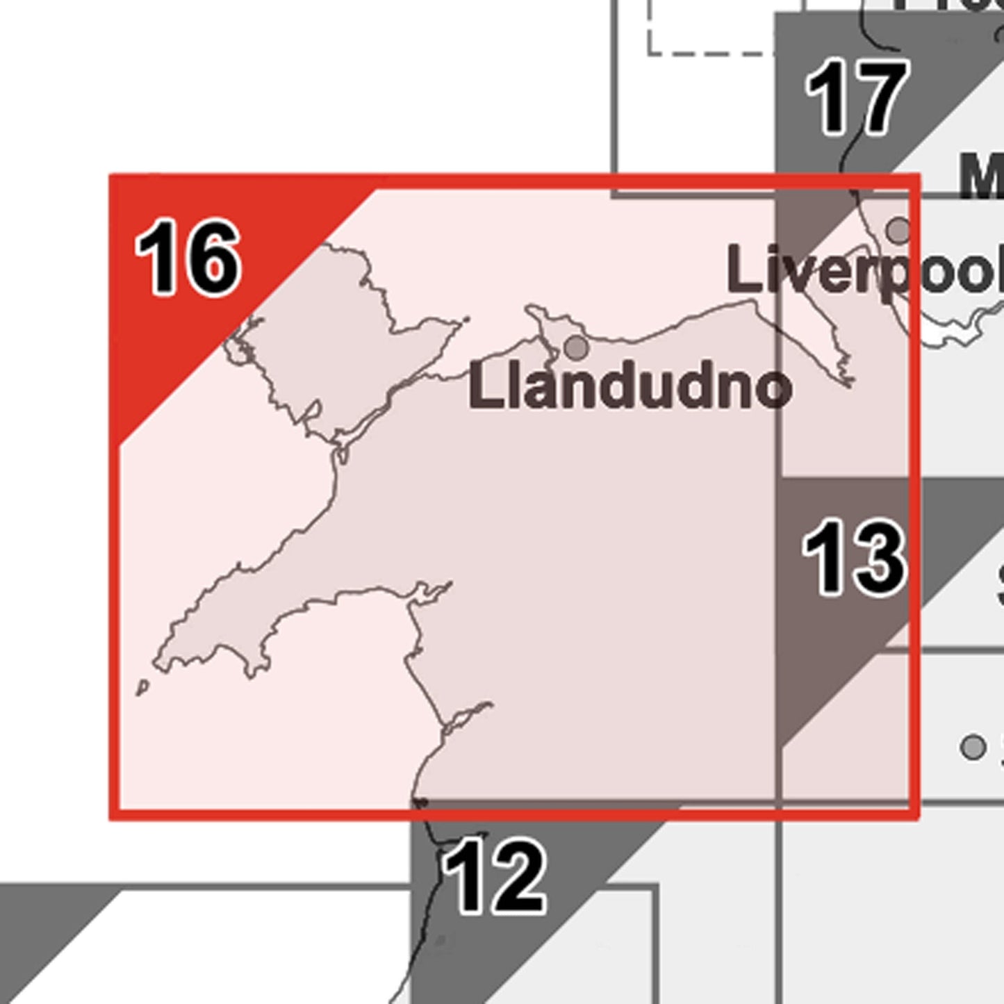 Wall Maps - North Wales And Anglesey Postcode Wall Map - Sector Map 16