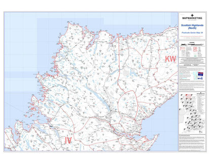 Wall Maps - Scottish Highlands (North) - Postcode Sector Map 34