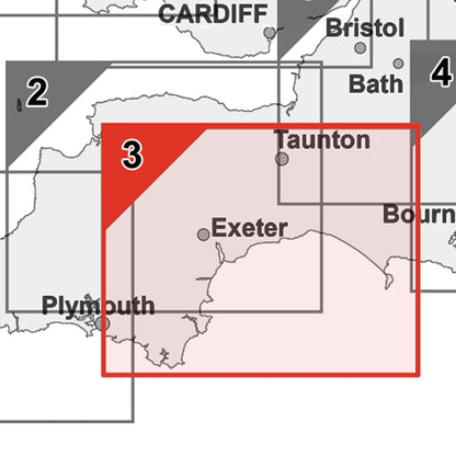 Wall Maps - South Devon Postcode Map - Sector Map 3