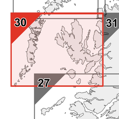 Wall Maps - Uist And Skye Postcode Map - Sector Map 30