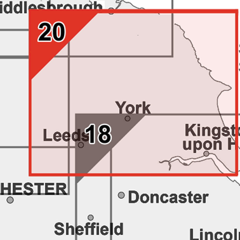 Yorkshire and the East Riding (Leeds / Bradford) Postcode Wall Map ...