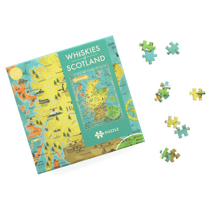 Whiskies of Scotland Map 500 Piece Puzzle