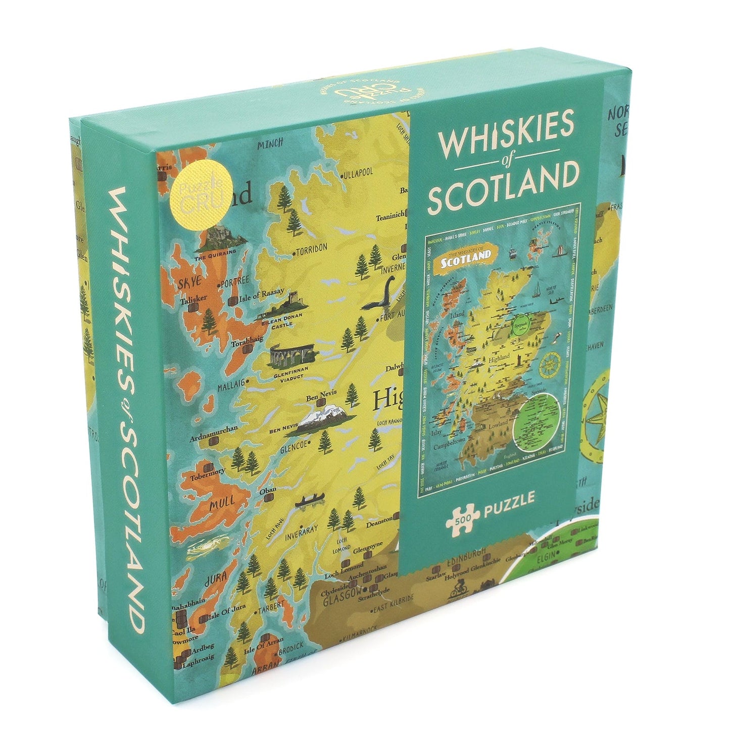 Whiskies of Scotland Map 500 Piece Puzzle
