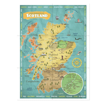 Whiskies of Scotland Map 500 Piece Puzzle