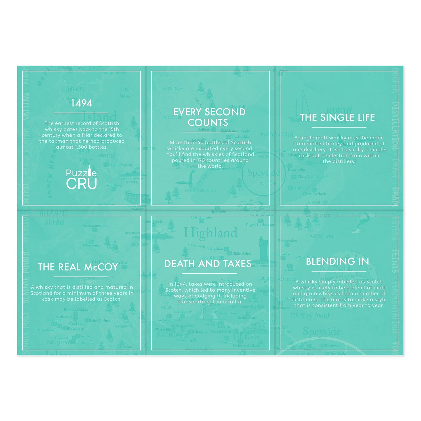 Whiskies of Scotland Map 500 Piece Puzzle