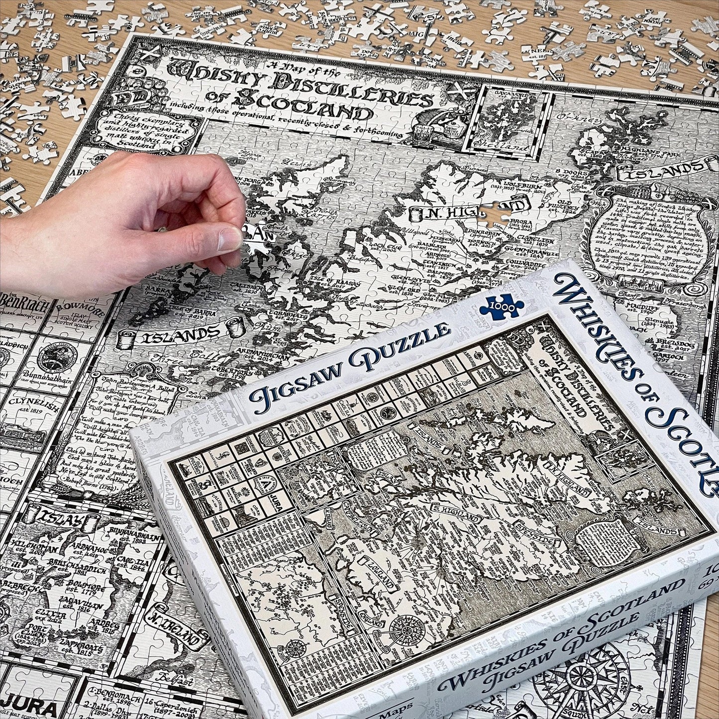 Scotland Whisky Map Jigsaw Puzzle - 1000 pieces