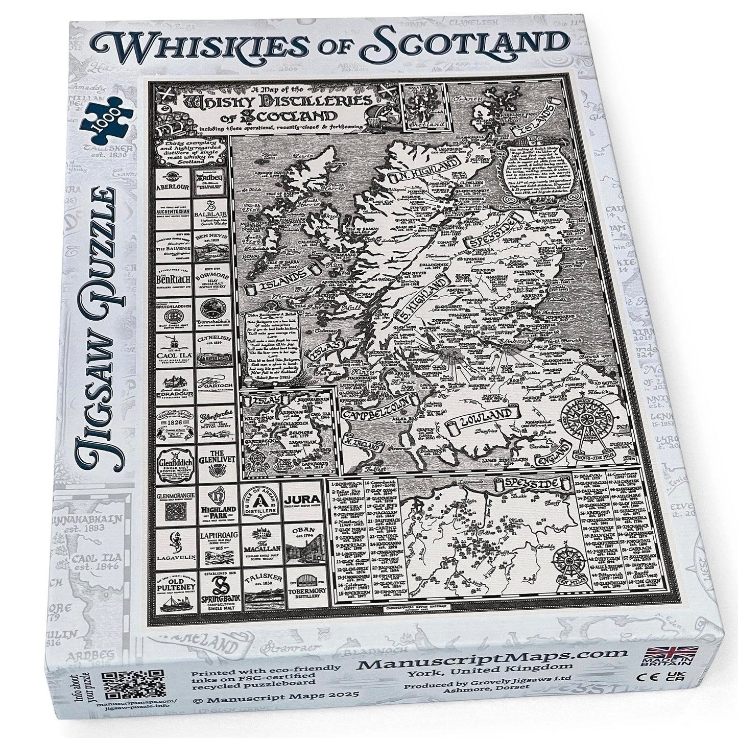 Scotland Whisky Map Jigsaw Puzzle - 1000 pieces