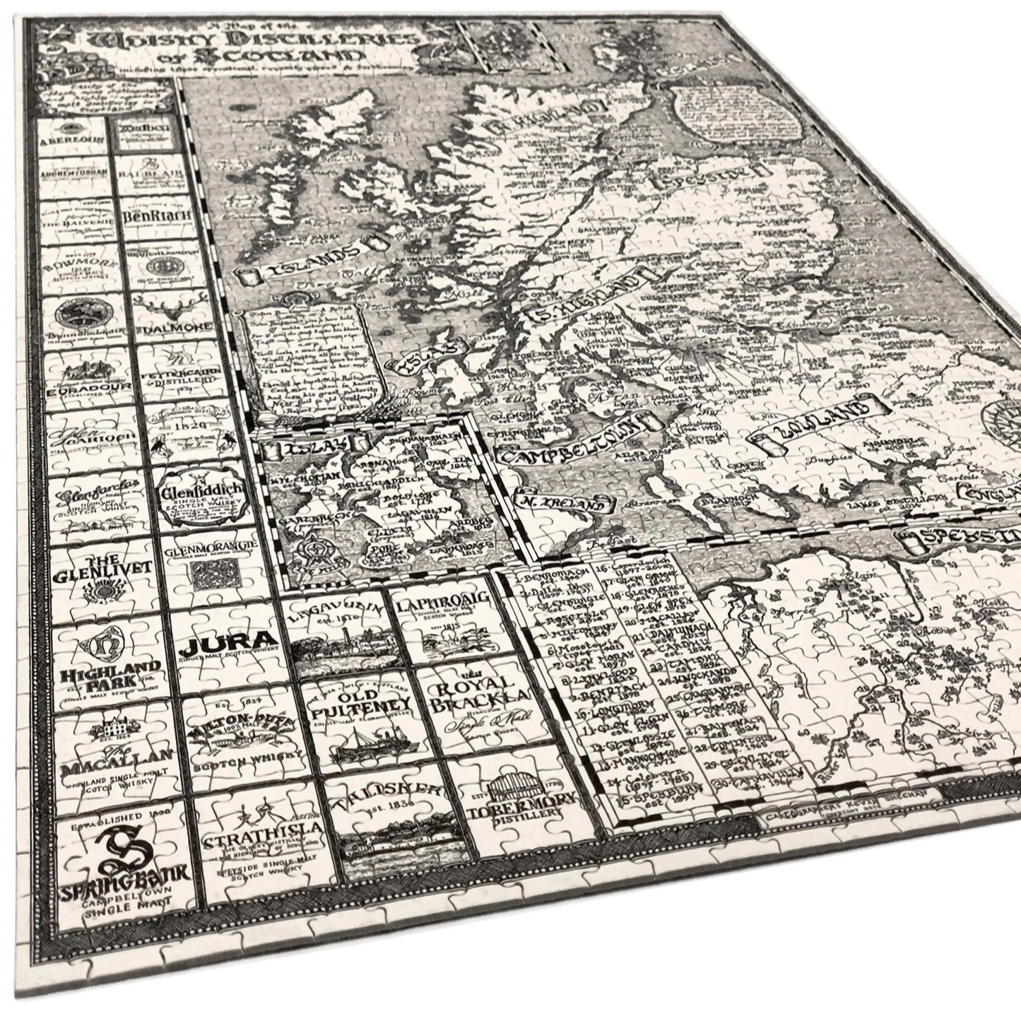 Scotland Whisky Map Jigsaw Puzzle - 1000 pieces