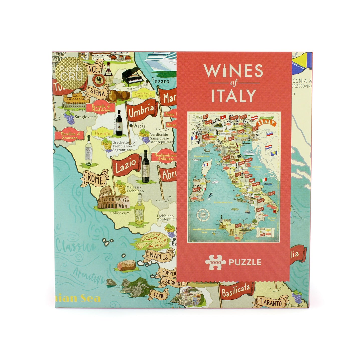 Wines of Italy Map 1000 Piece Jigsaw Puzzle