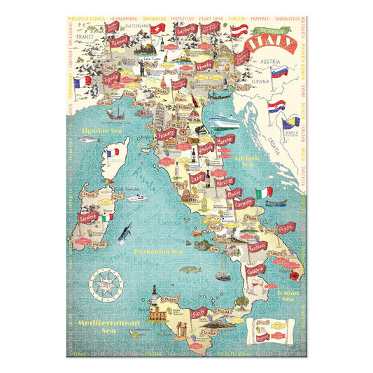Wines of Italy Map 1000 Piece Jigsaw Puzzle
