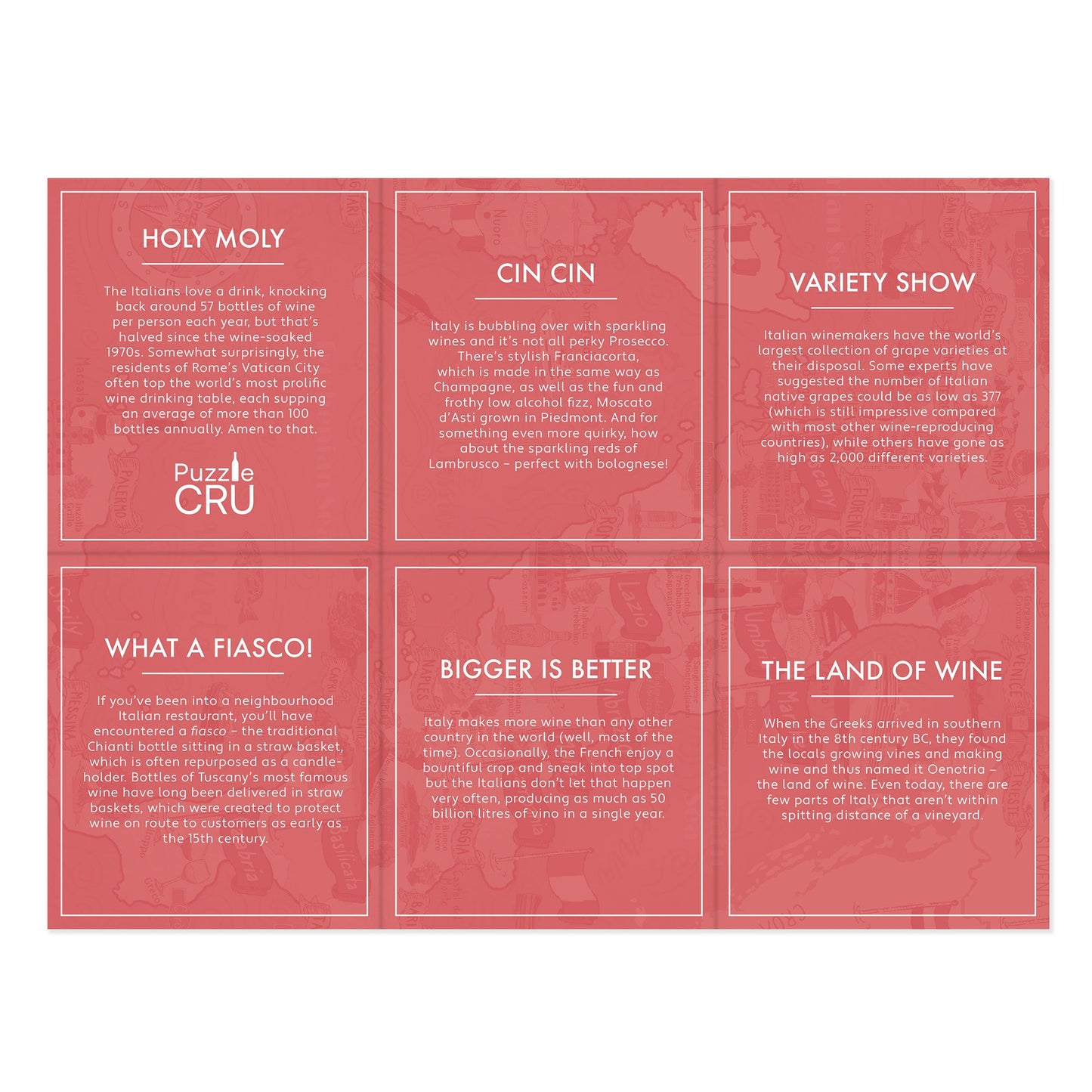 Wines of Italy Map 1000 Piece Jigsaw Puzzle