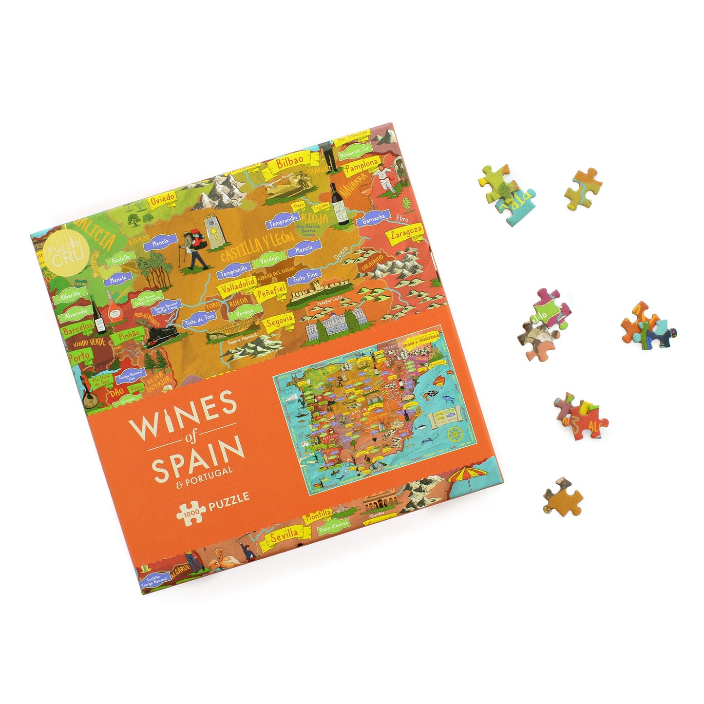 Wines of Spain and Portugal Map 1000 Piece Jigsaw Puzzle