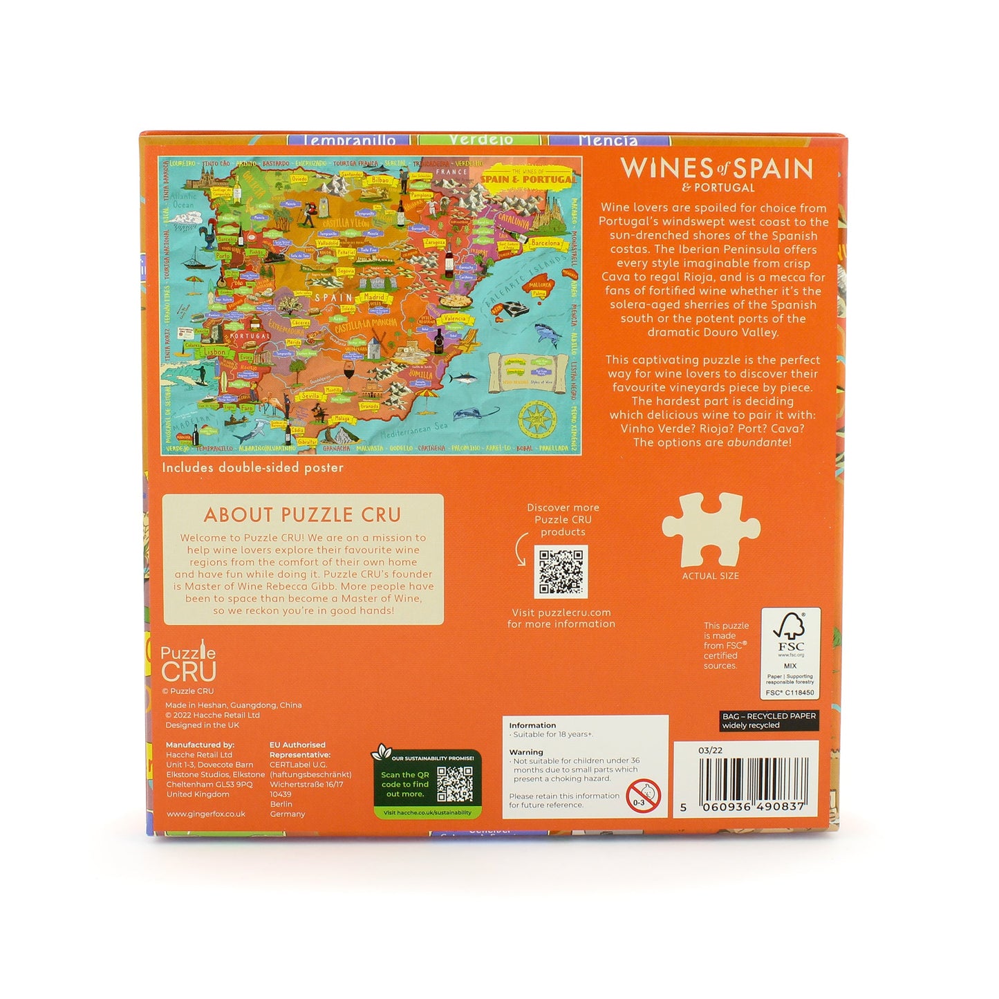 Wines of Spain and Portugal Map 1000 Piece Jigsaw Puzzle
