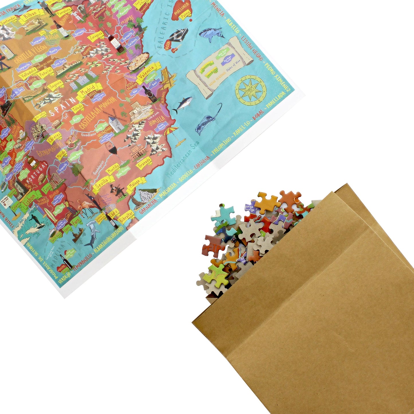 Wines of Spain and Portugal Map 1000 Piece Jigsaw Puzzle