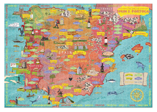 Wines of Spain and Portugal Map 1000 Piece Jigsaw Puzzle