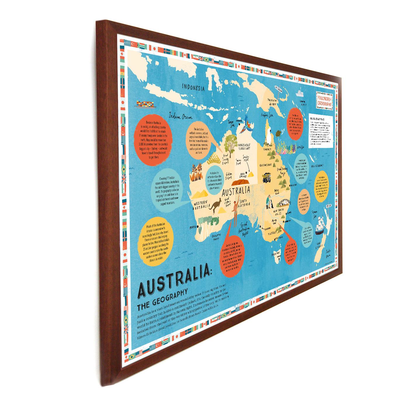 Australia Educational Wall Map - Prisoners of Geography