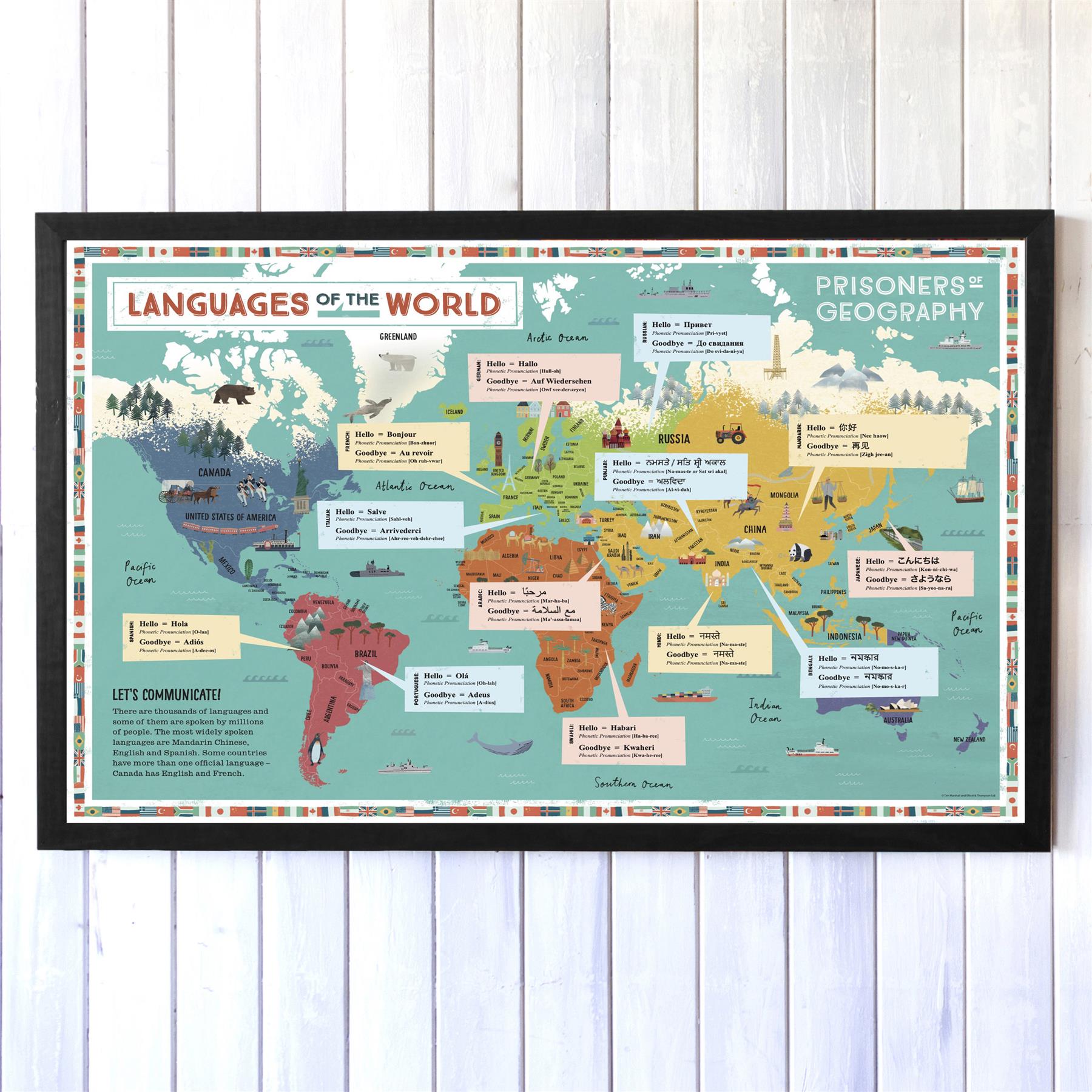 Language Lifemap Languages Of The World Educational Wall Map - Prisoners of Geography ...