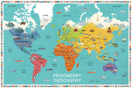 World Educational Wall Map - Prisoners of Geography