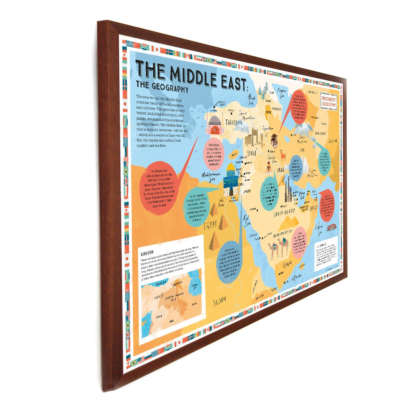 Middle East Educational Wall Map - Prisoners of Geography