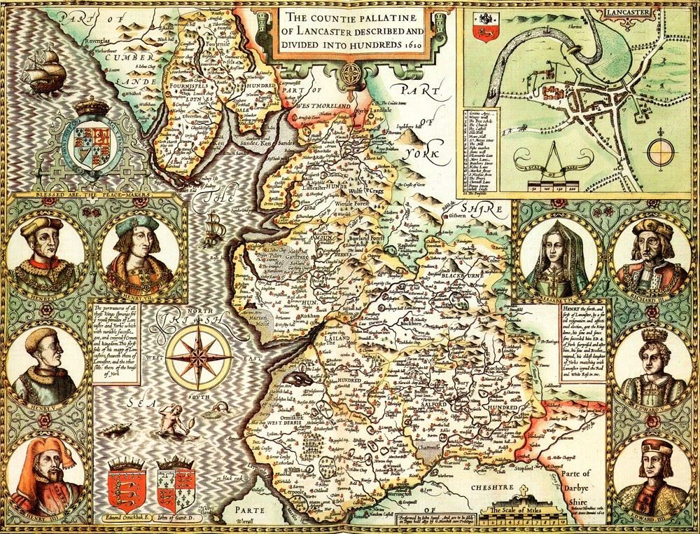 Lancashire Historical Map 1000 Piece Jigsaw Puzzle (1610)