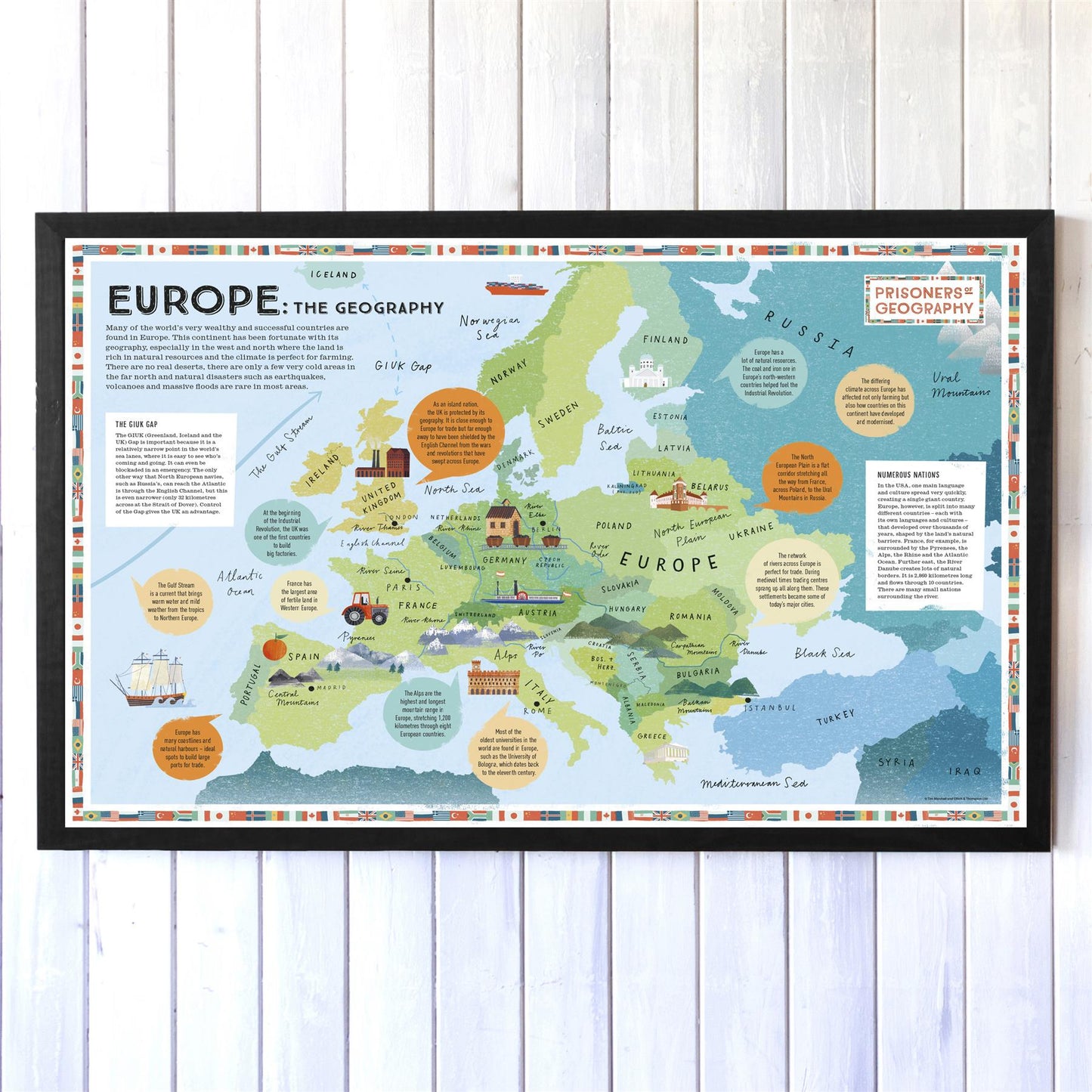 Europe Educational Wall Map - Prisoners of Geography