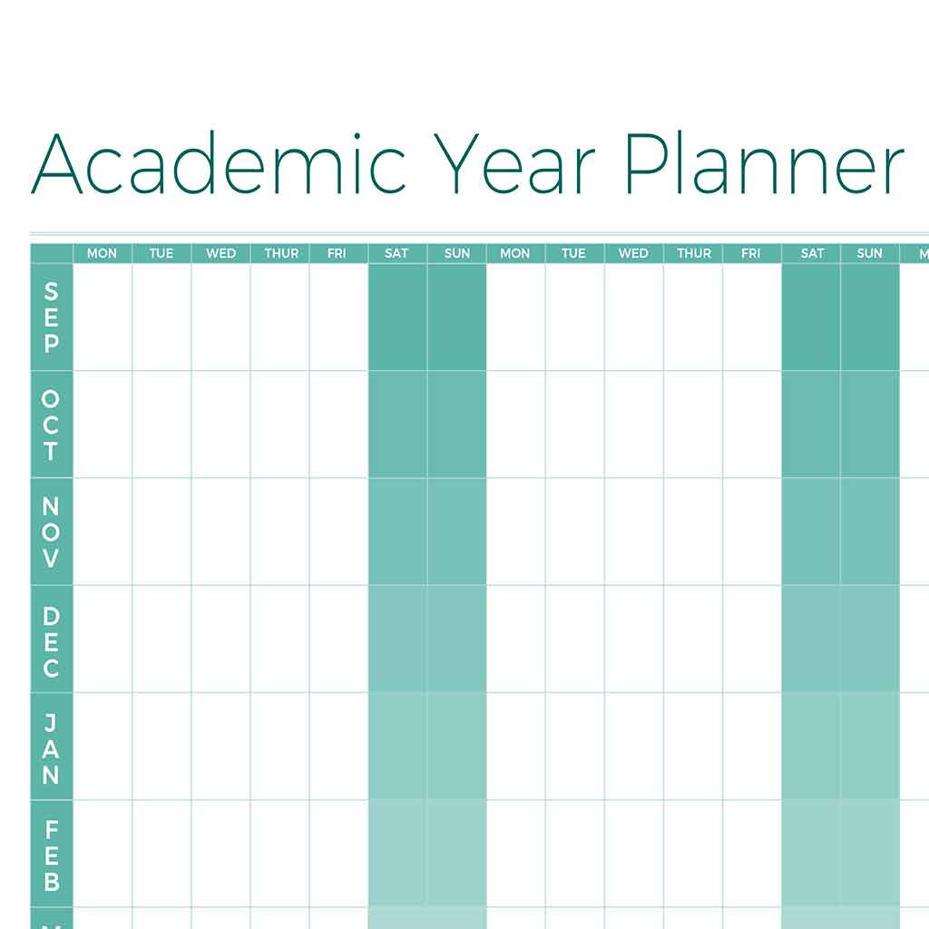 Academic Perpetual Year Wall Planner - Laminated